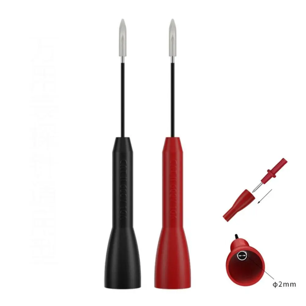 2pcs 0.7mm/2mm Diameter Multimeter Probes 600V 10A Rating Durable Test Probe Tips Universal Test Tips Electronic Repair