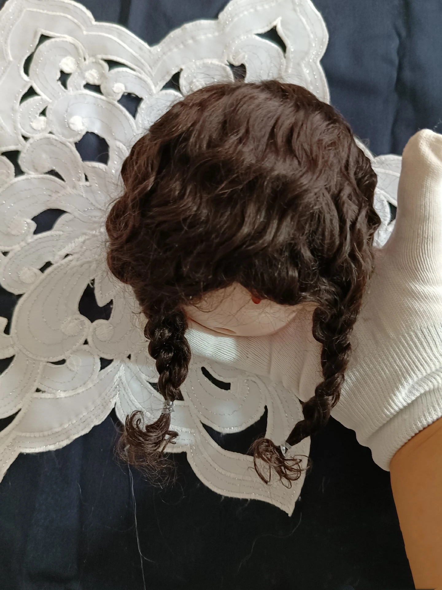 （Booking . About 3 wees）Blythe wig Mohair small plait hair Fit 9-10inch head circumference Qbaby Semi hard head shell