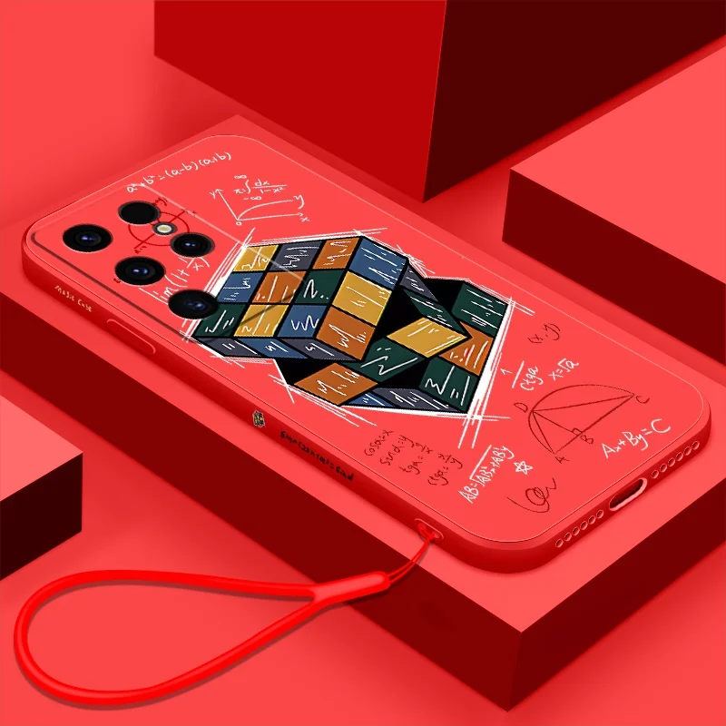 Casing Magic Cube Liquid Silicone Phone Soft Case for Samsung Galaxy S23 S22 Plus Ultra S23plus S23Ultra S20 S21 FE Matte Case