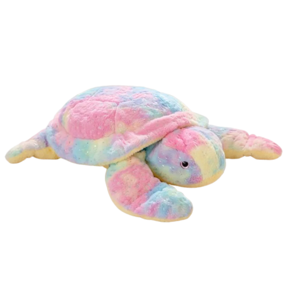 

Мягкая игрушка-подушка в виде морской черепахи с градиентными цветами, пушистая, в виде мультяшного животного