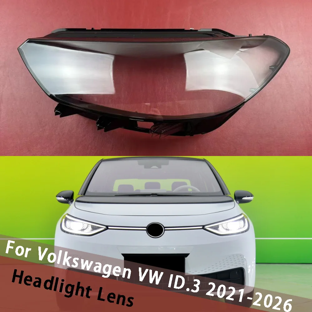 

For Volkswagen VW ID.3 2021-2026 Car Accessories Headlamp Transparent Lampshade Shell Headlight Lens Cover Housing Plexiglass