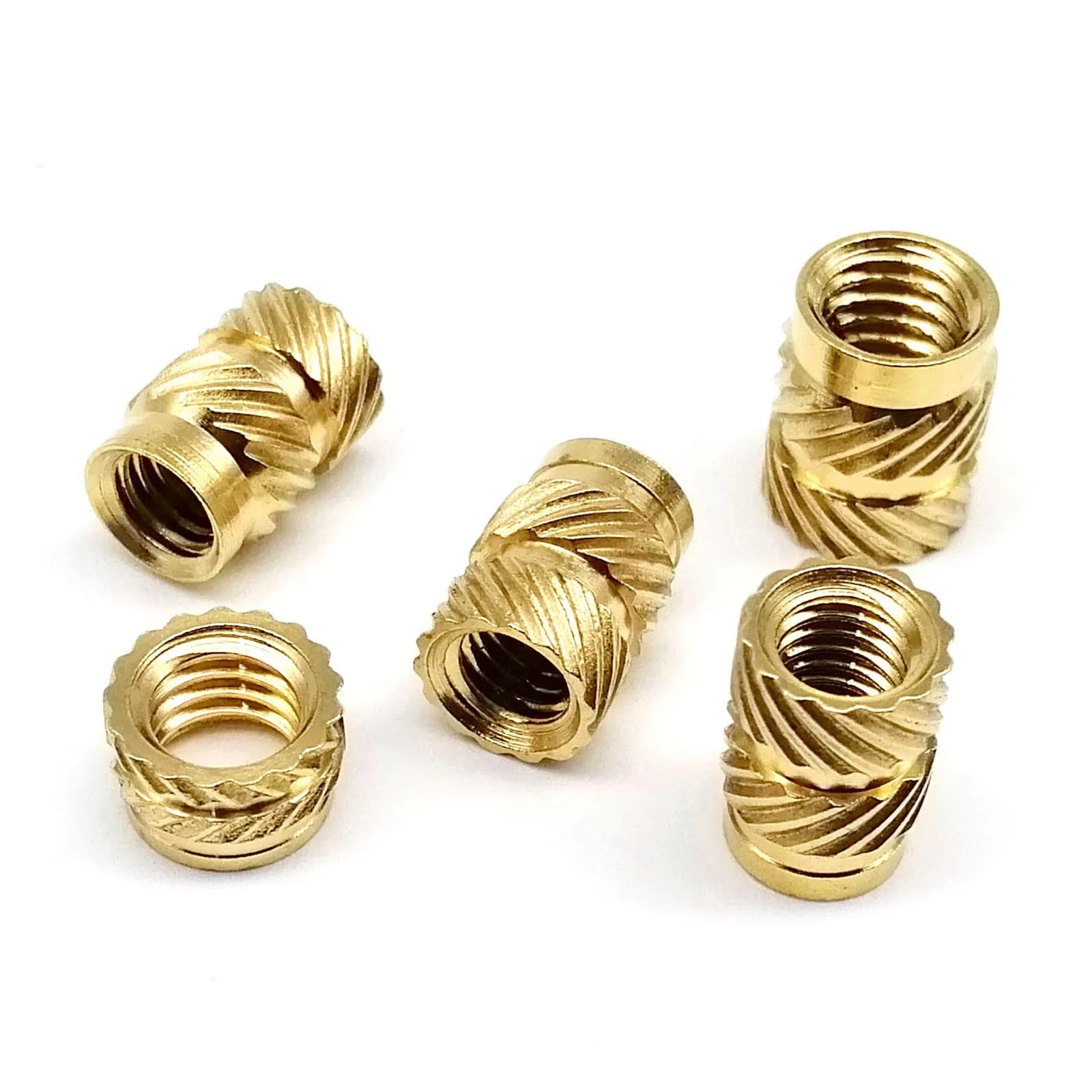 Brass Heat Set Knurled Threaded Inserts for 3D Printing & Plastic, Fit Embed Nuts Durable Brass Inserts for Prototyping & Repair