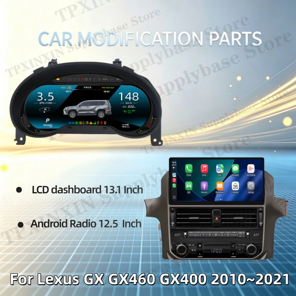 For Lexus GX GX460 GX400 2010~2021 LCD Digital instrument Cluster odometer Tachometer instrument Cluster Android Auto Carplay