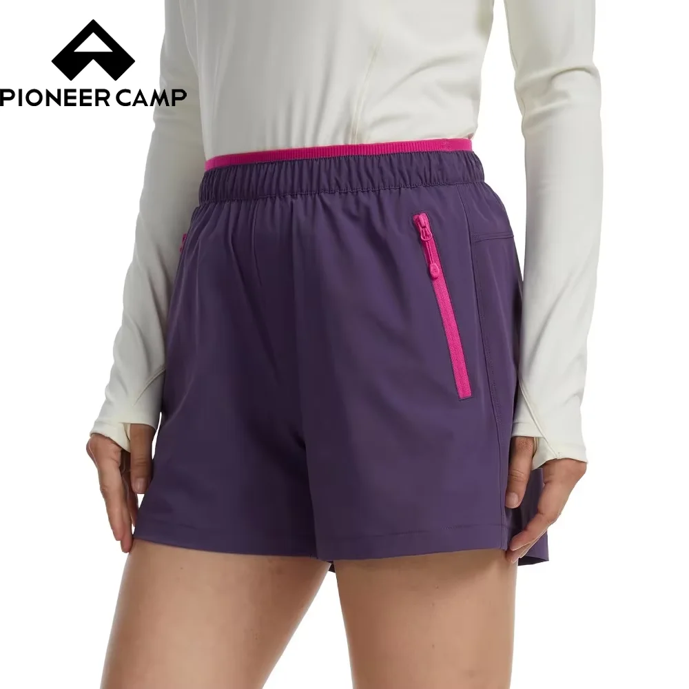 Pioneer Camp Women's Shorts 4 Water Athletic Running Clothes Resistant Stretch Lightweight Hiking Workout Shorts for Gym Travel