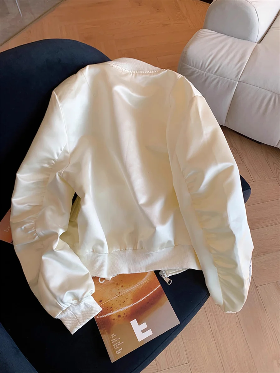 

Ele Вышитая бейсбольная майка с тяжелой вышивкой, верхняя одежда для мужчин и женщин, весна-осень, маленький размер, шикарный све, собранный ...