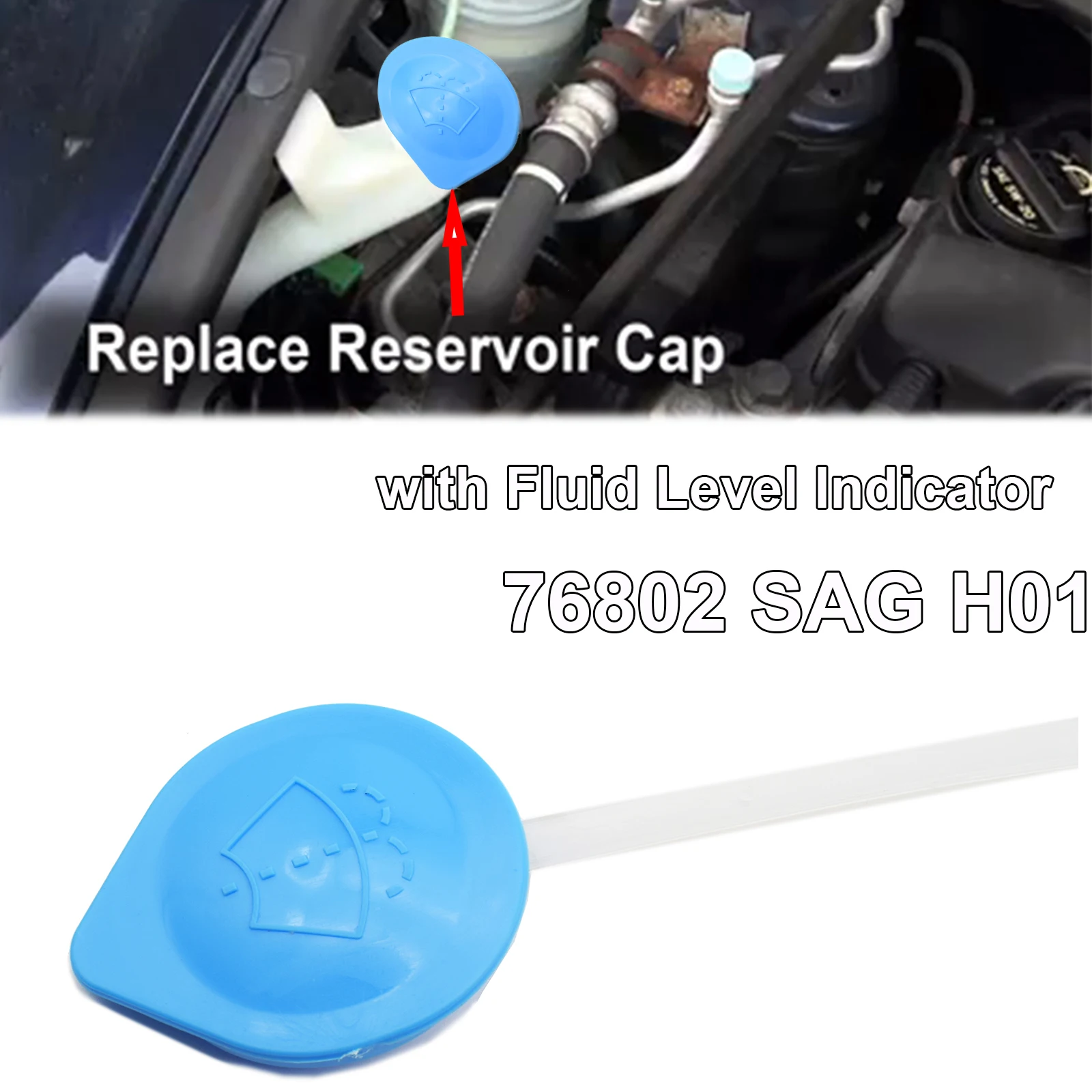 Car Auto Washer Bottle Reservoir Tank Cap For Honda Jazz 2005 2006 2007 2008 Washer Reservoir Cap Accessories New 76802-SAG-H01