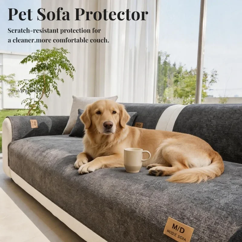 Chenille Pet Sofa Cover Non Slip Wear Resistant Couch Pad Four Seasons Furniture Cover for Indoor Living Room Home Sofa Decorat