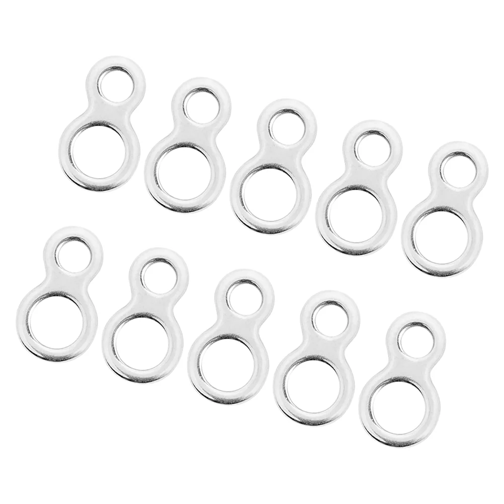 10 PCS Eight Figure Ring Connector Fishing Quick Clips Jigging Solid Rings Lure Bait for 8 Stainless Steel Kit