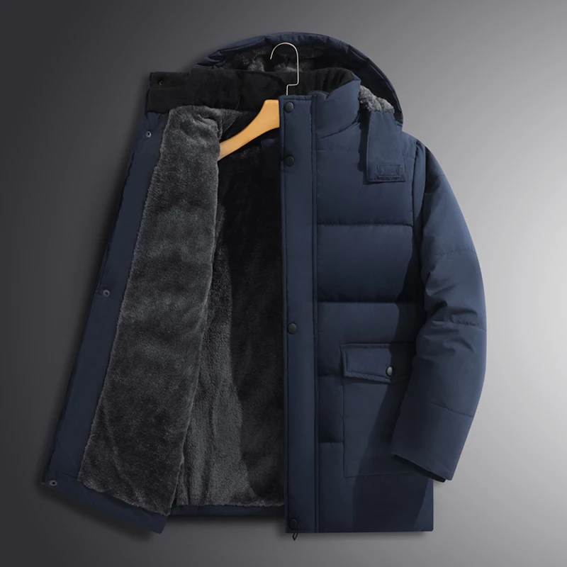 

Мужская утепленная хлопковая куртка MY88 для среднего и пожилого возраста, свободного кроя, на флисовой подкладке, зимняя теплая повседневная куртка с множеством карманов, без бренда