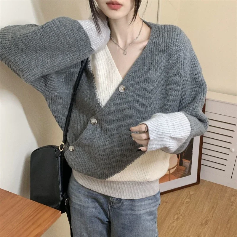 DAYIFUN-Fashion Sweaters Women,Winter,Long Sleeved Tops,Loose Fashion Pullovers,Oversized,O-Neck Knitwears,Warm Jumpers Tops