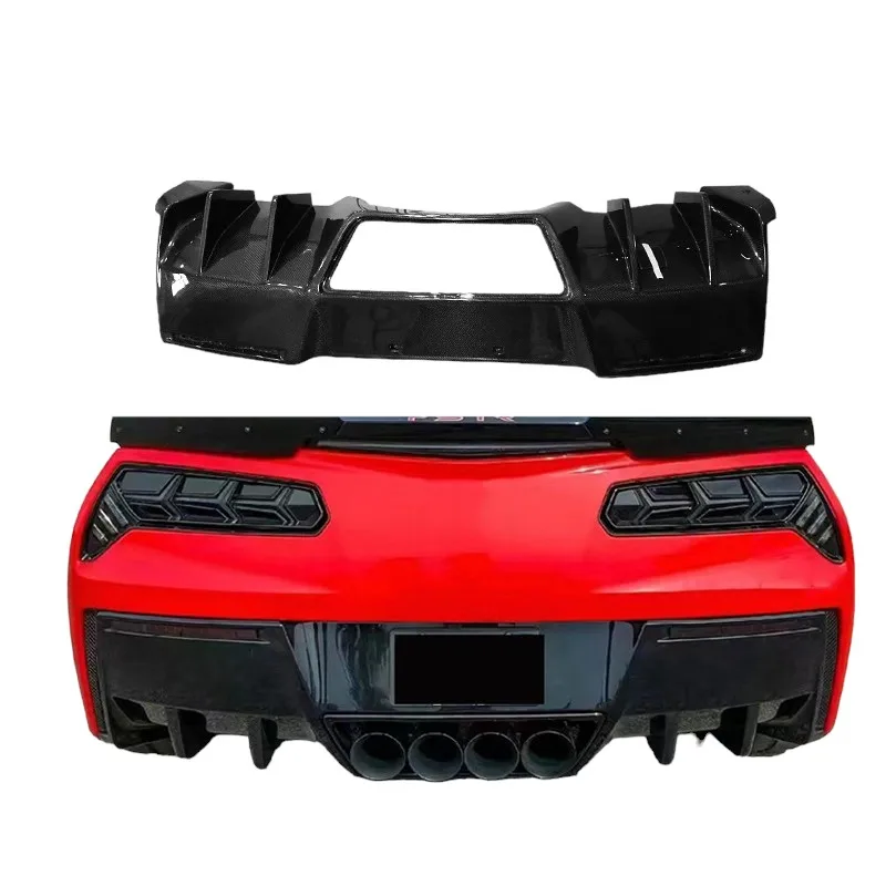 Carbon Fiber for Chevrolet Corvette C7 14-19 Large Rear Lip Modified Auto Parts Surround Exterior W44,After actual vehicle TEST