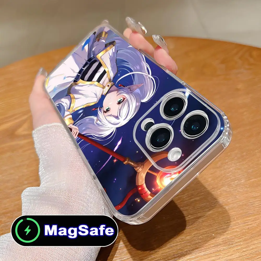 

Sousou no Frieren Clear TPU Magsafe Mobile Phone Case for iPhone 17 16 15 14 13 12 11 Air Pro Max Plus Mini Colorful Cover