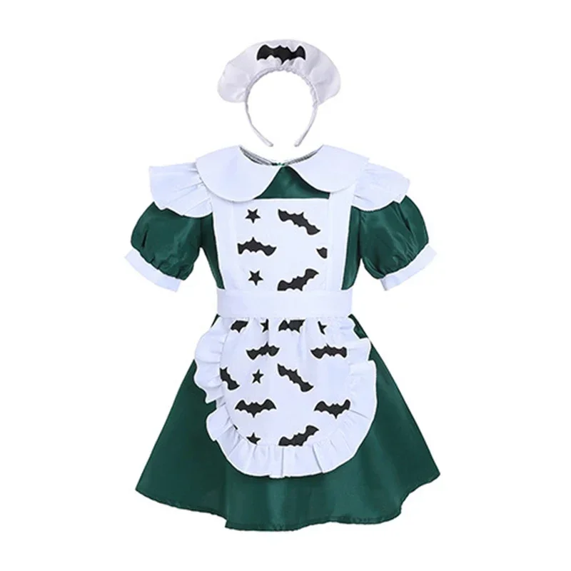 Girls Amine Lolita Maid Dress Costumes Cosplay Children Bat Maid Dress For Halloween Costume