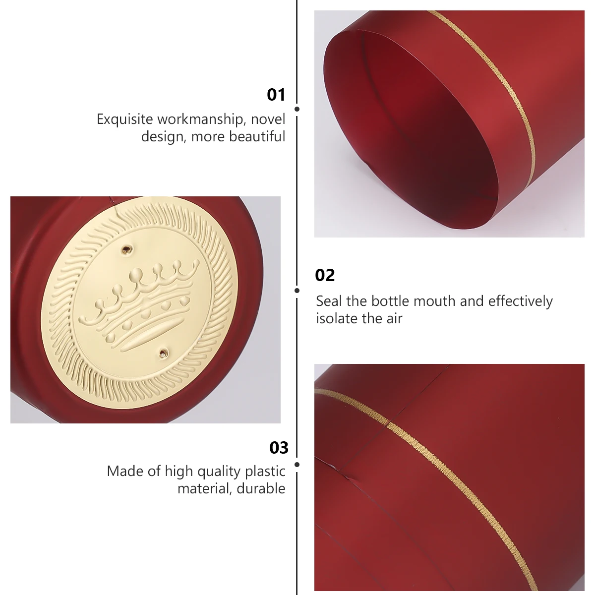 

50pcs Red Sealing Capsules Heat Shrink Caps Wine Bottle Capsules Caps For 30Mm Mouth Eco-Friendly Plastic Wine Bottle