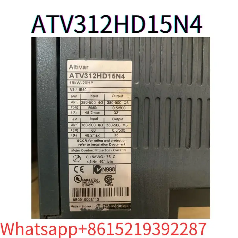 second-hand ATV312 frequency converter ATV312HD15N4 380V 15kw tested ok