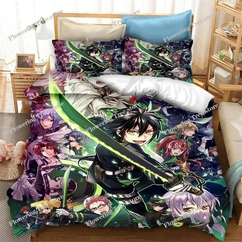 Anime Seraph of the End Bedding Set Duvet Cover Bedroom Comforter Covers Single Twin King Size Quilt Cover Home Textile