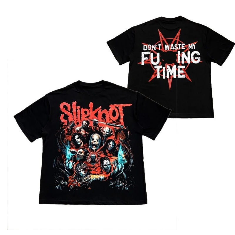 Slipknot Heavy Metal Band T-Shirt 100% Cotton Graphic Tee Men Women Summer Streetwear Top