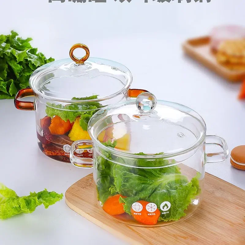 

Heat-Resistant Glass Soup Pot Transparent Soup And Stock Pot Household Glass Bowl Kitchen Utensils Gas Stove Induction