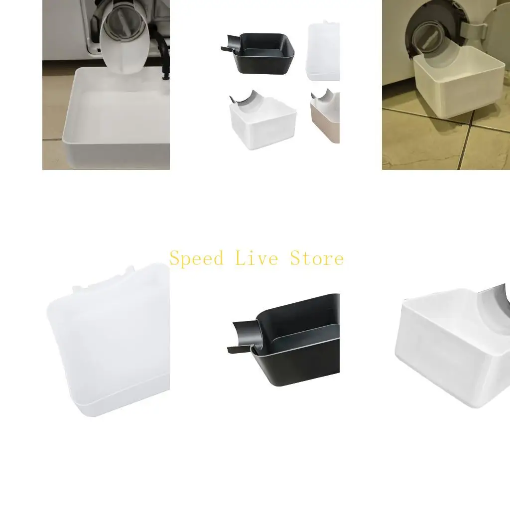 547C Washing Machine Drain Tray with Side Hanging Hose Guide ABS for Laundry Rooms
