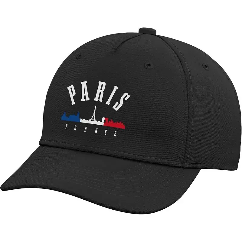 Paris Skyline France Eiffel Tower French Flag Adjustable Baseball Hat