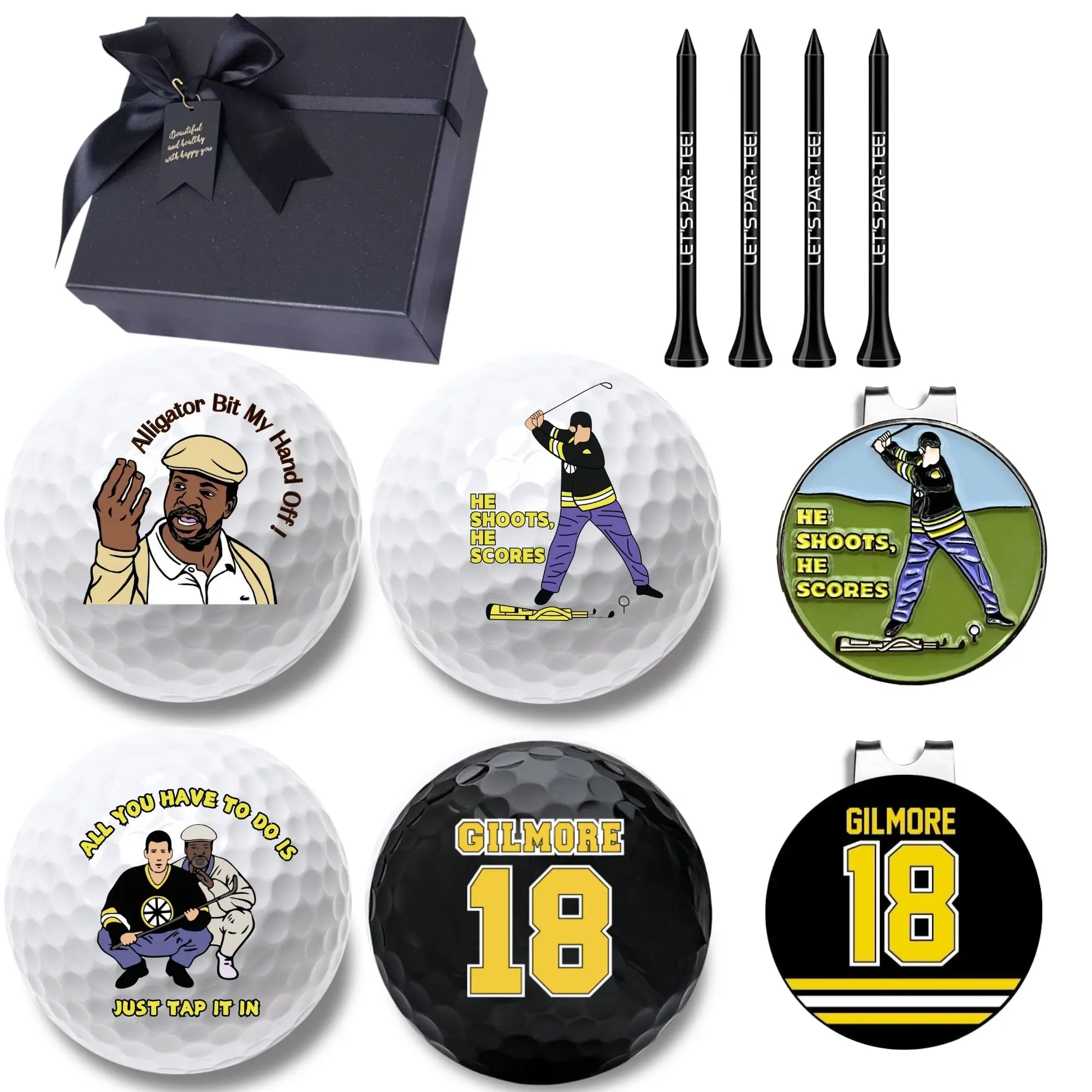 13 Pcs 4 Pack Golf Balls with 4 Tees with 4 pcs golf markers and Gift Box Creative Christmas Golf Gift For Golf Lovers