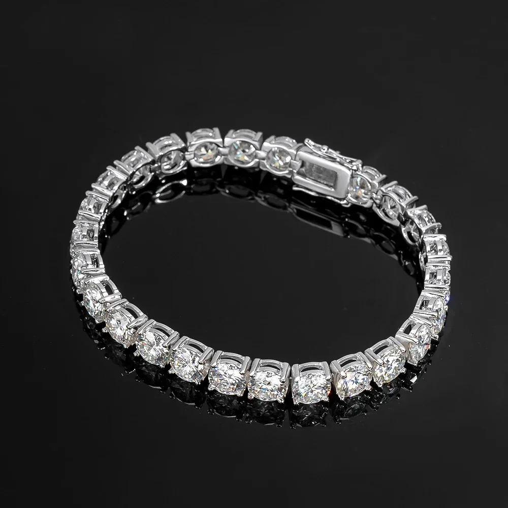 New 6.5mm D Color Moissanite Tennis Bracelets 4 Prong Setting Classic Trendy Women Man Fine Jewelry s925 Sliver Bracelet