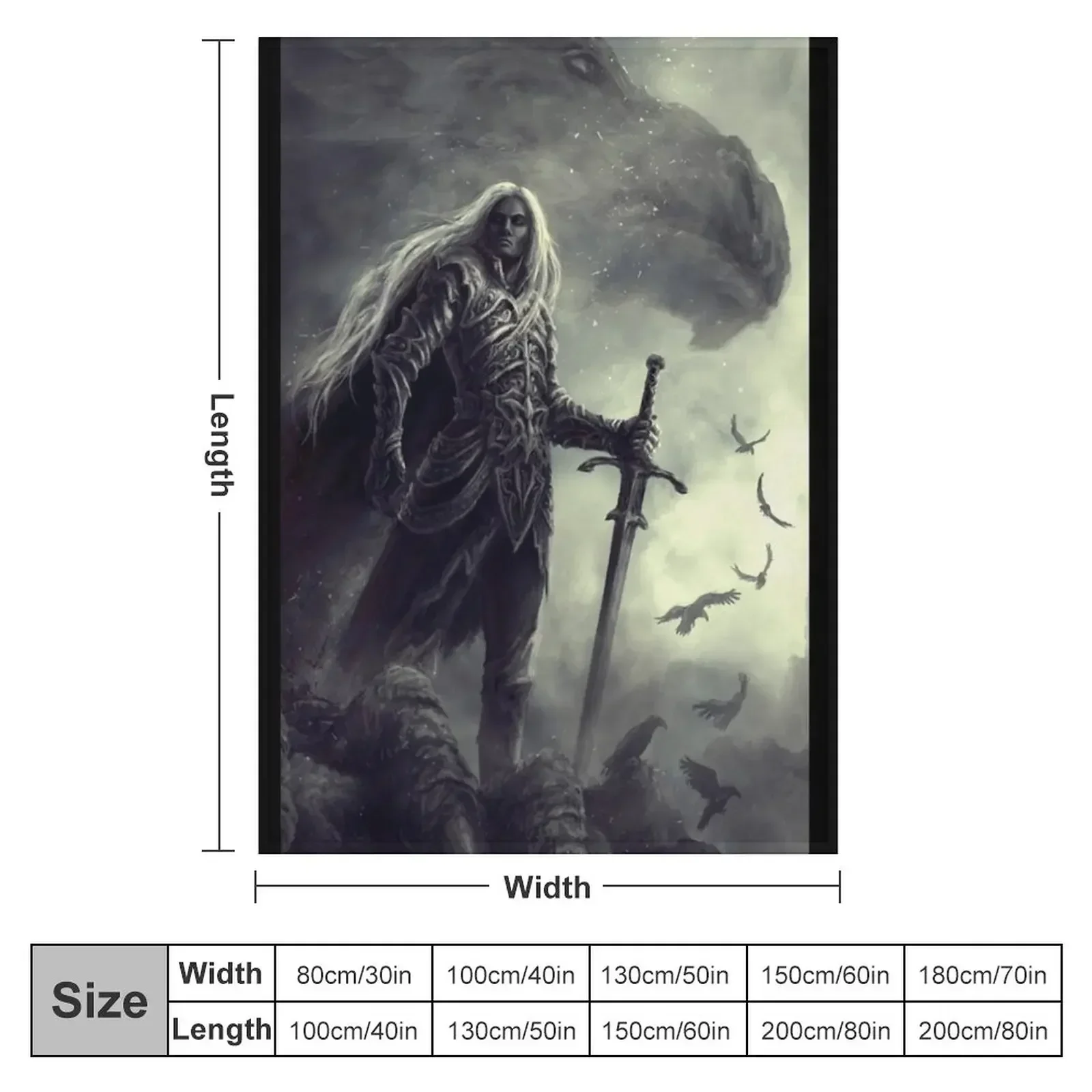 Anomander Rake - Malazan Throw Blanket warm winter Travel Bed covers manga Blankets