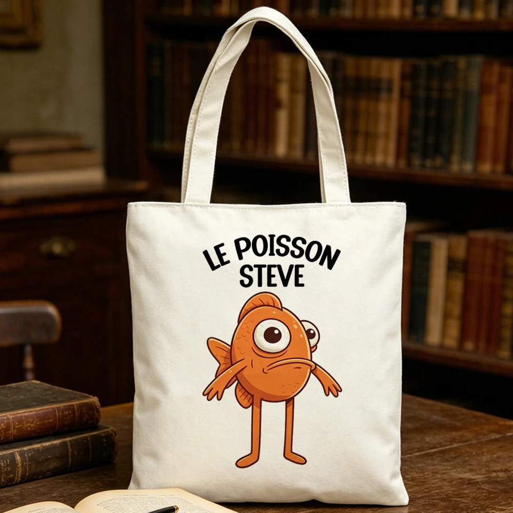 Le Poisson Steve tote bag y2k totebag shopper shoulder  reusable femme