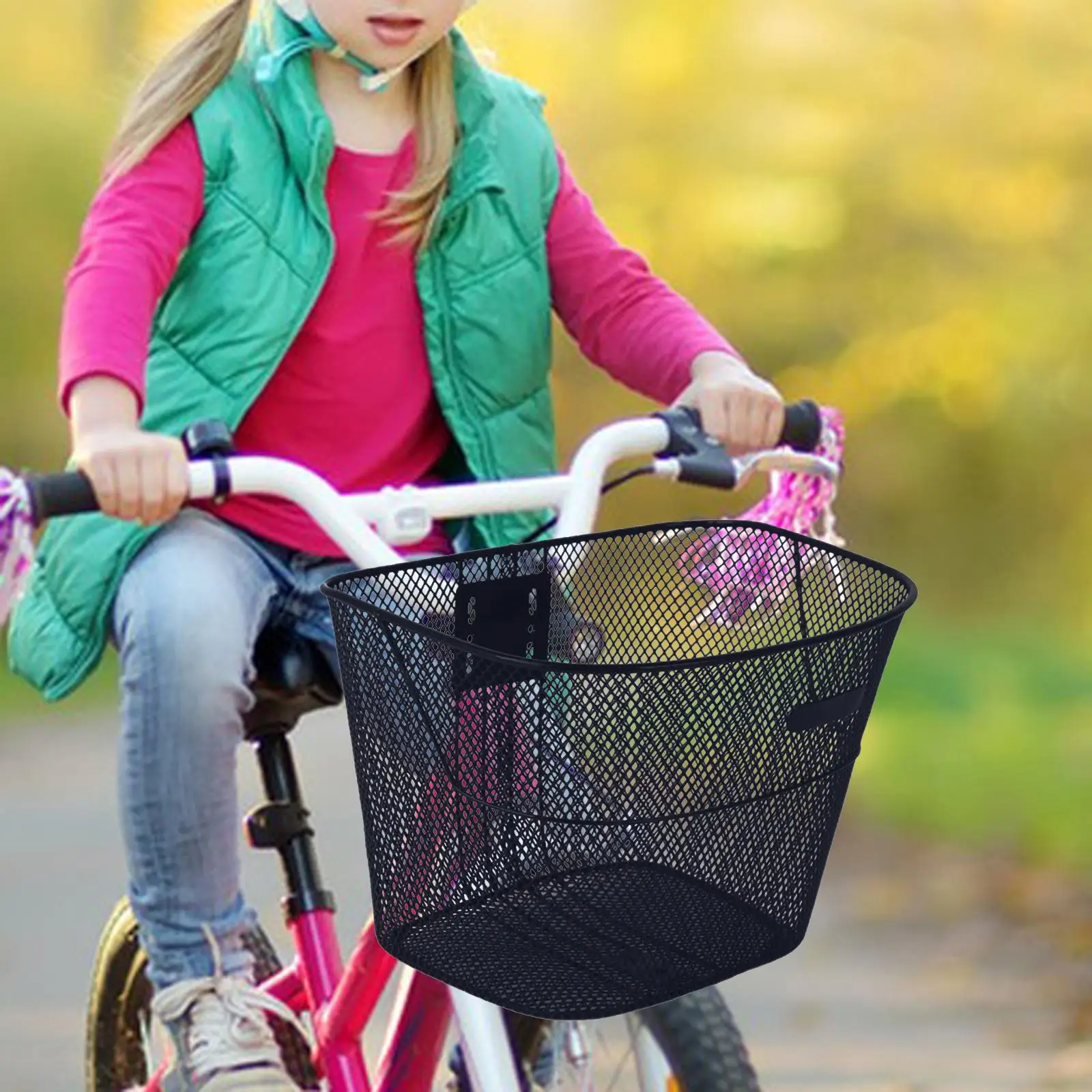 Bike Cargo Basket for Folding Mountain Bike Large Storage for Book Bags Groceries Water Bottles