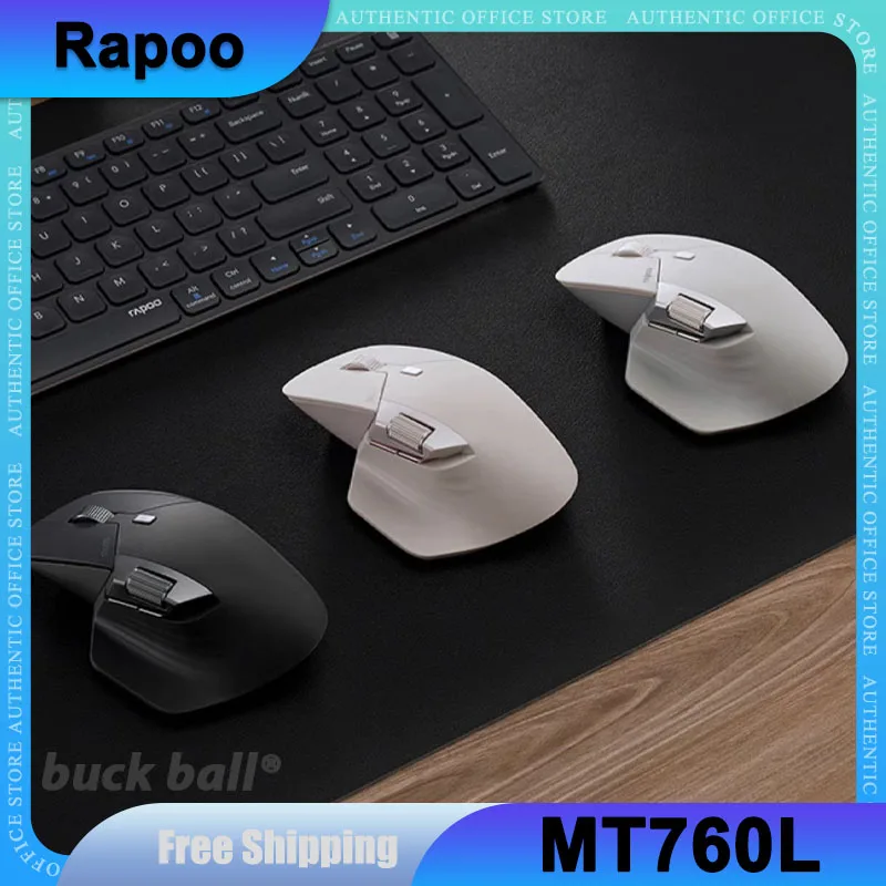 Rapoo MT760 Wireless Gaming Mouse Easy-Switch Up to 4 Devices 3 Mode 2.4G/ USB/Bluetooth Wireless Mouse Gamer Mice Boy Gifts