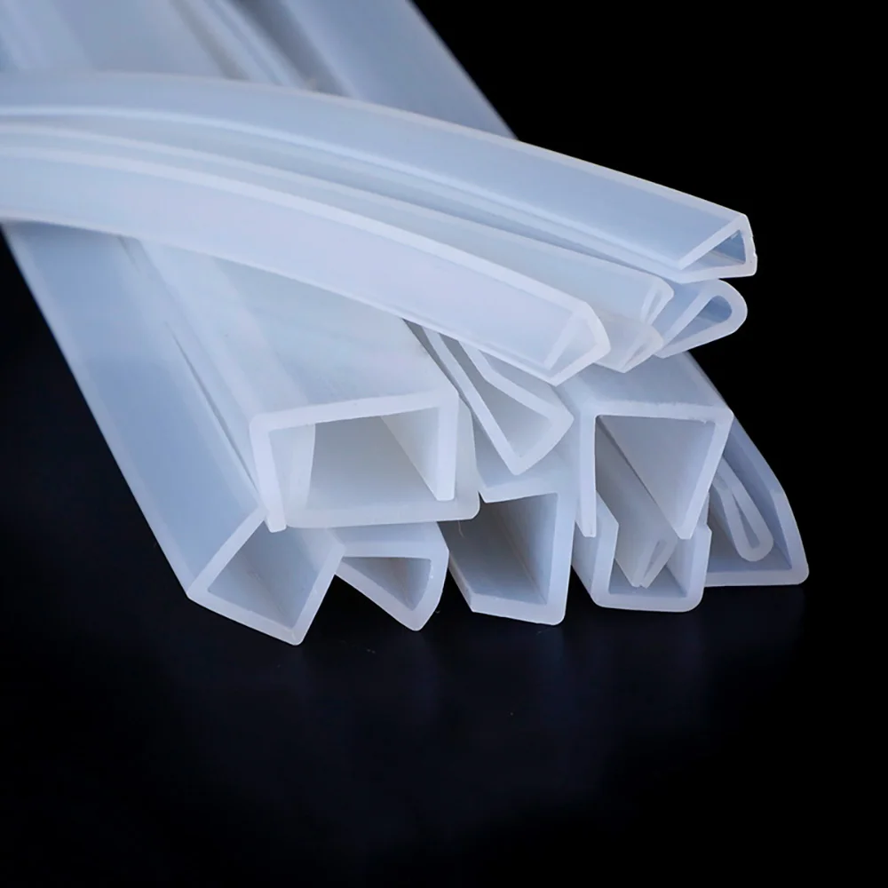 U Shape Seal Strip Silicone Shower Door Glass Sealing Strip Edge Trim Edge Guard Glass Table Edging Chair Sheet Anti-Collision