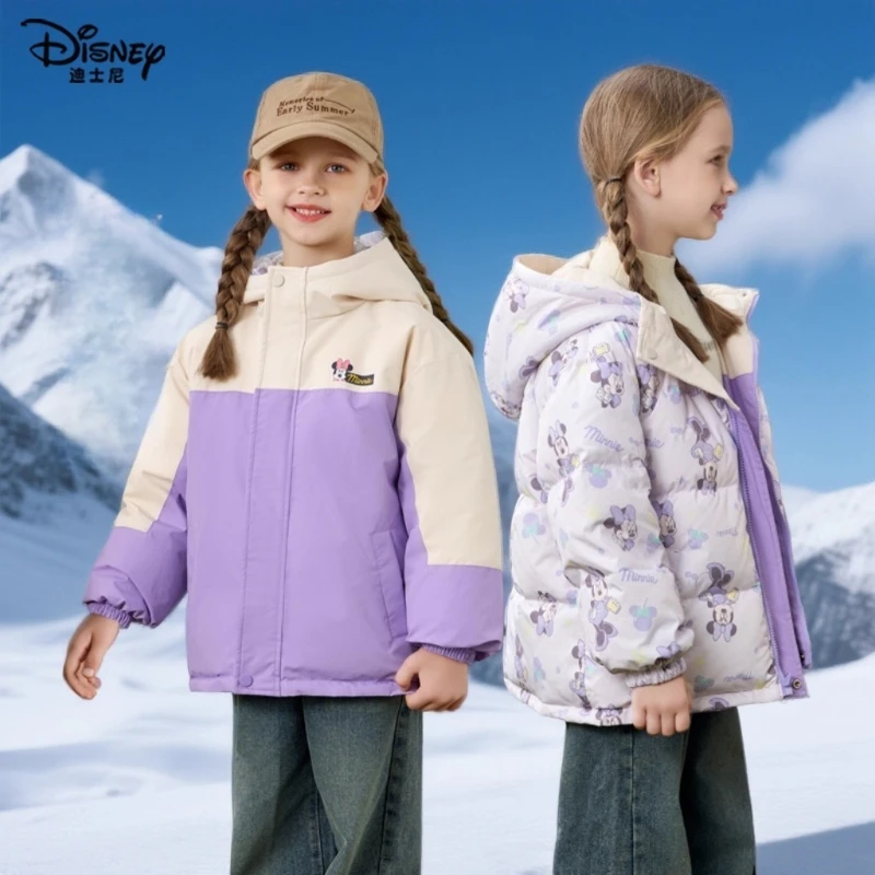 سترة ديزني 2025 للأطفال قابلة للعكس، معطف شتوي من ريش البط الأبيض بنسبة 90% للأولاد والبنات ملابس خارجية