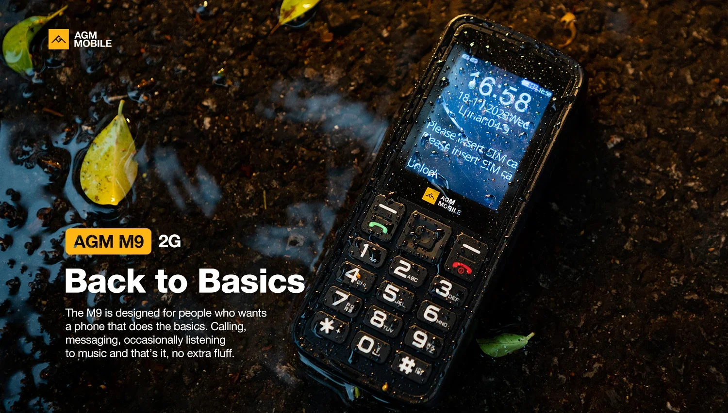 AGM M9 4G/2G Feature Phone 2.4"Screen Russian Or English Keyboard Dual SIM Large Button Big Battery Elderly Waterproof Cellphone