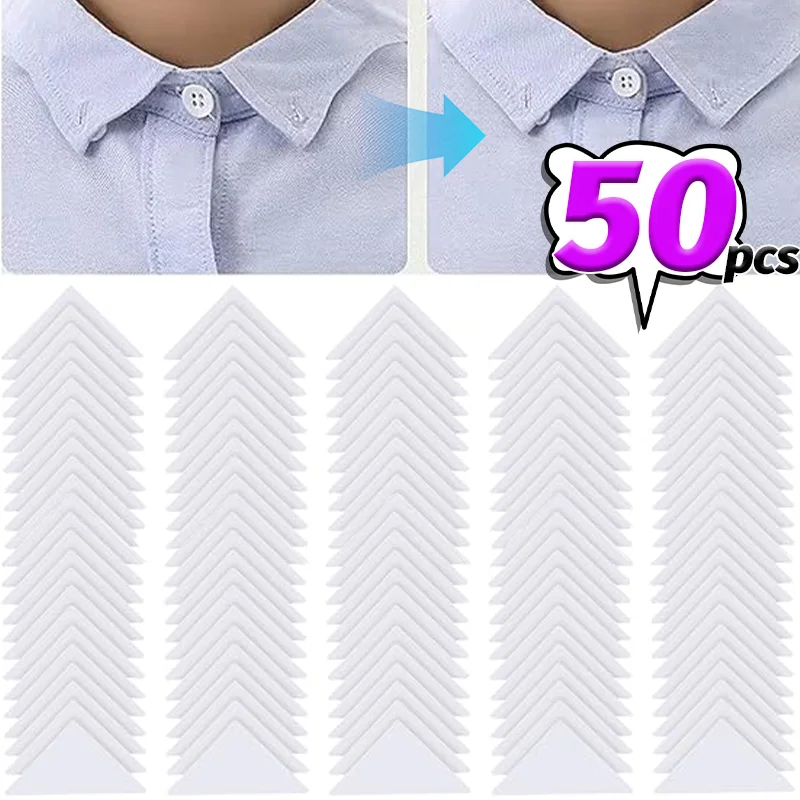 Self Adhesive Collar Styling Triangle Tape Polo T-shirt No Curl Collar Setter Collar Support Straightener Invisible Tidy Sticker