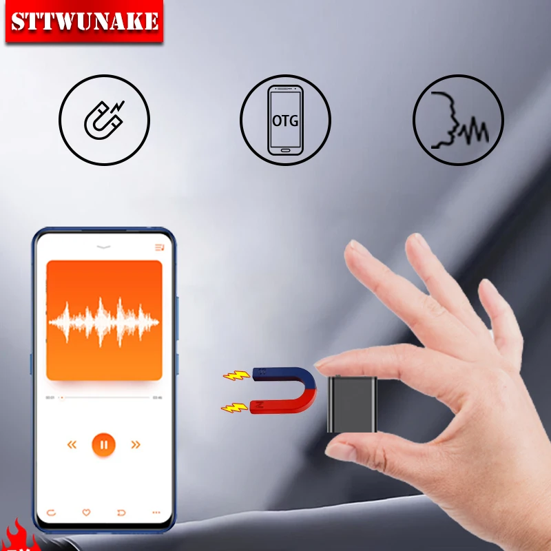 

Only 0.25cm Mini Voice Activated Recorder Built-in Magnet Small Digital Audio Recording Sound Device Micro Dictaphone STTWUNAKE