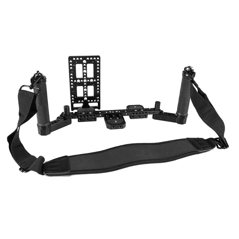 Director Monitor Mount Kit with Double Rubber Handles, Shoulder Strap and Battery Plate Camera Accessory