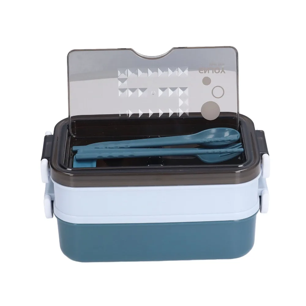Convenient 304 Stainless Steel Insulated Lunch Box 2 Tier 1050ml Thermal Food Container Leak Proof Meal Container For Office