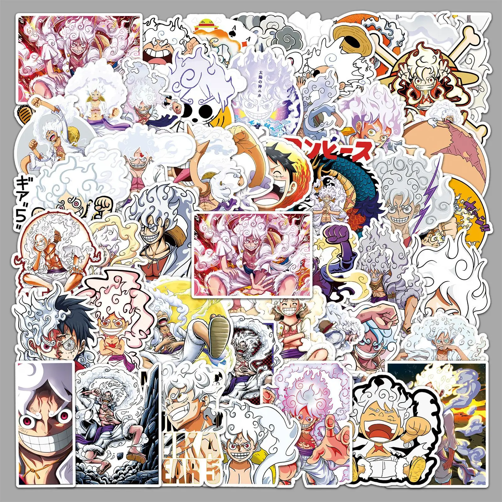 

50 шт., наклейки с граффити Луффи, цельные наклейки для украшения багажа и скейтборда в японском аниме