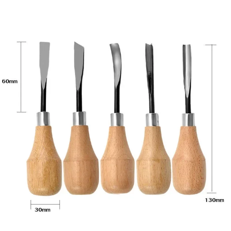 5/6Pcs New Professional Wood Carving Hand Chisels Tools Set Woodworking Gouges Lather