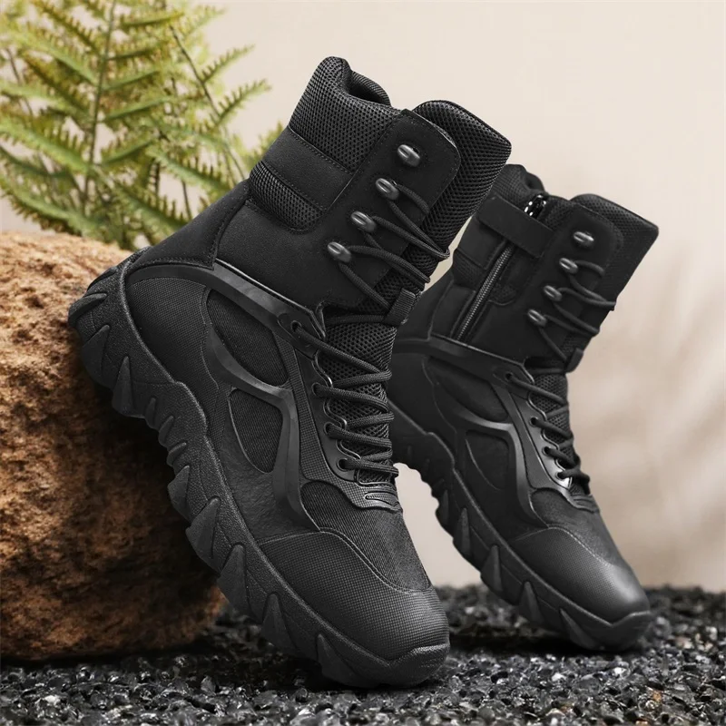 Men's Climbing Shoes Breathable Tactical Boots Outdoor Field Training Sneakers Casual Hiking Shoes Non-Slip Men Motorcycle Boots