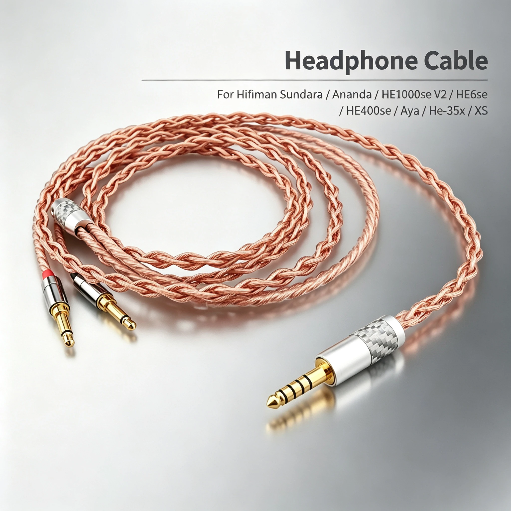 HIFI 2.5/4.4/3.5mm XLR 4-Kern Litz OFC Kopfhörer-Geflechtkabel für Hifiman Sundara Ananda HE1000se V2 HE6se HE400se Aya He-35x XS