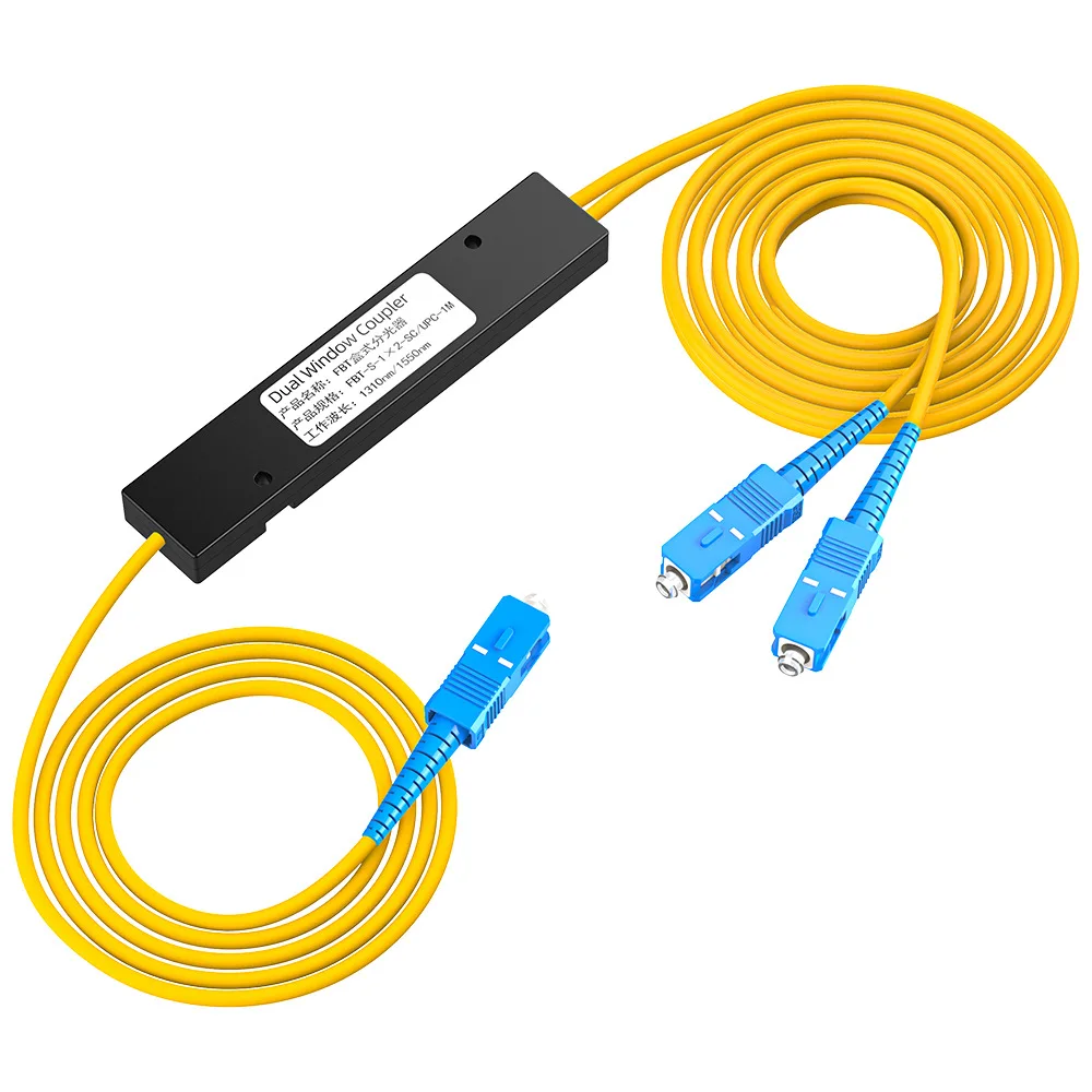 1X2 PLC Fiber Optic Splitter SC UPC/APC Bare Pigtail Fiber Coupler Used in FTTH Optical Network