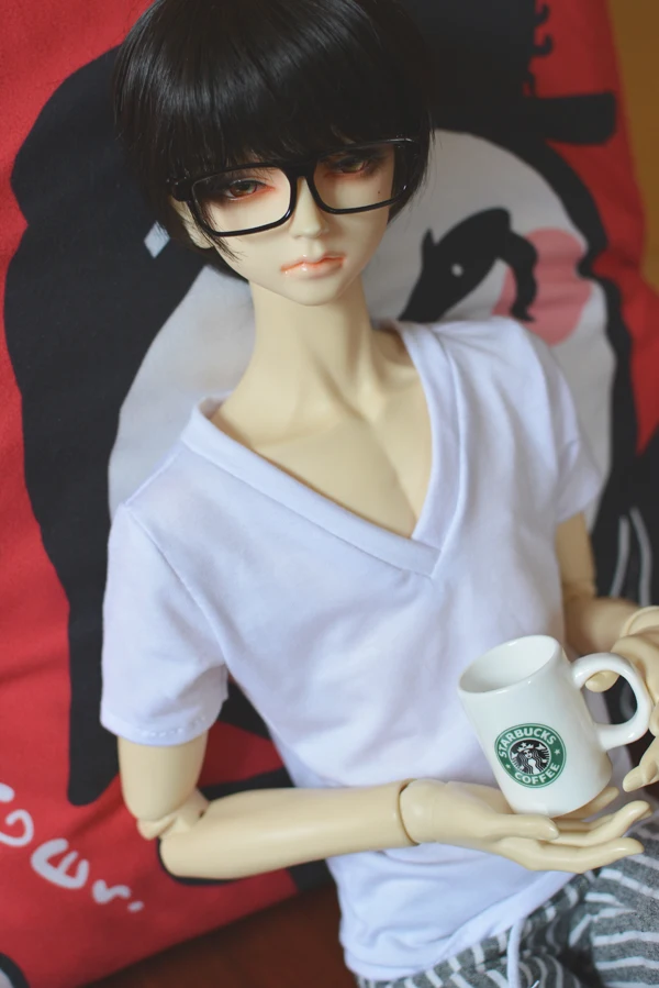 BJD Doll Clothes Versatile V-neck Short Sleeved T-shirt Tops For 1/3 1/4 BJD SD DD MSD MDD SD13 SD17 POPO68 Uncle SSDF Doll