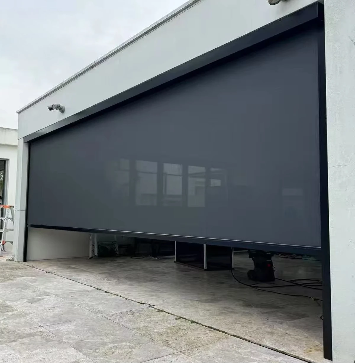 Motorized Windproof Ziptrack Blinds Exterior Insect Screen Roller Roller Shade Zip Patio Screen Outdoor Roller Blinds