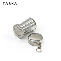 TARKA 75ml Telescopic Cups Wine Glass 201 Stainless Steel Ultra Small Tea Drinks Cups Camping Picnic Tourist Tableware