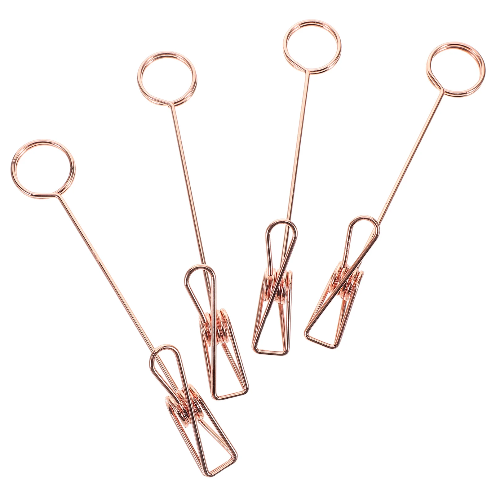 

4pcs Double Clip Metal Paper Clips for Photos Notes Cute Office Supplies Portable Sign Holder Card Display