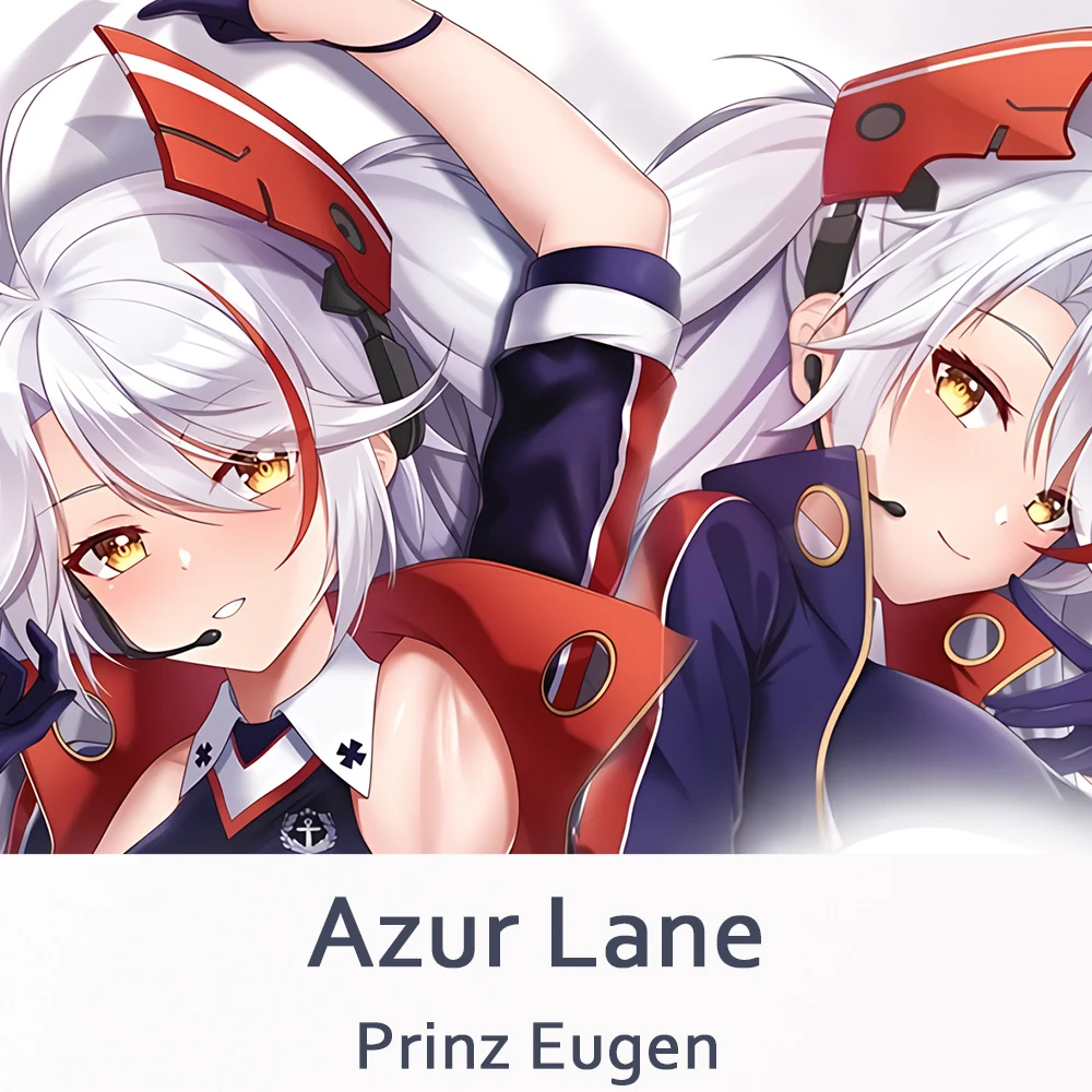 

Anime Game Azur Lane Prinz Eugen Dakimakura 2WAY Peach Skin Hing Body Pillow Case Otaku Pillowcase Cushion Cover