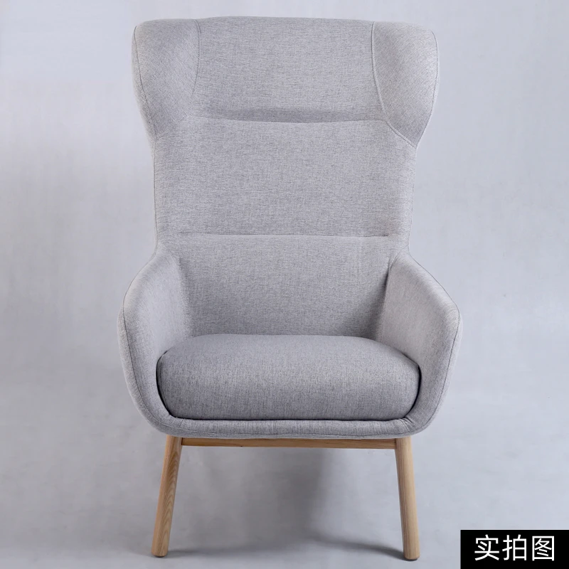 Wide Chair Wide casual chair Solid wood fabric single person sofa chair Wide backrest recliner chair