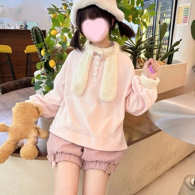 

Осенние толстовки в стиле преппи из овечьей шерсти в стиле пэчворк, женские толстовки Y2k, эстетичная повседневная свободная толстовка с капюшоном и воротником-стойкой, гранж-кнопка ​ толстовки