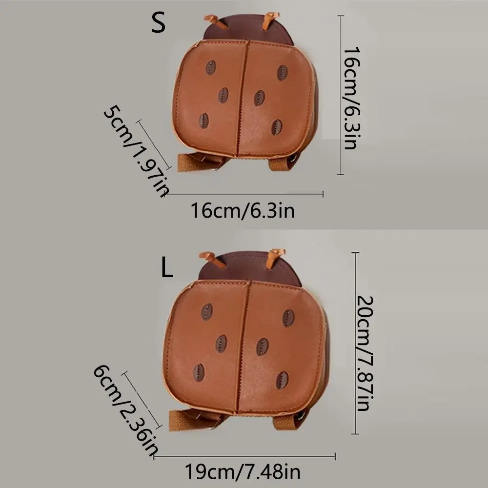 Coccinelle Design dessin animé coccinelle sac à dos bretelles réglables en cuir PU sacs d'école maternelle imperméable résistant à l'usure